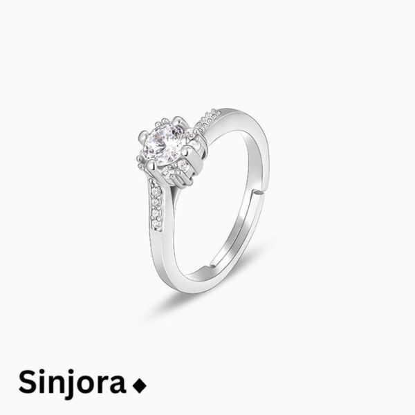 92.5 Silver Zircon Twist Ring - Image 2