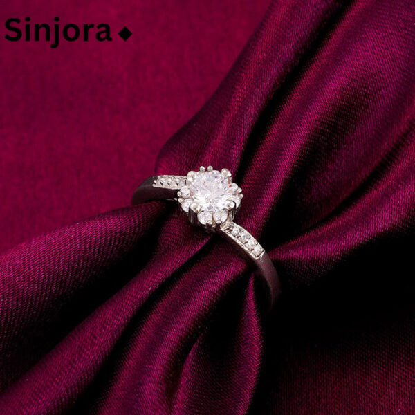 92.5 Silver Zircon Twist Ring - Image 3